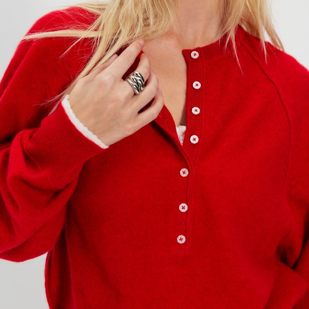 Free People Porta Cashmere Henley Sweater